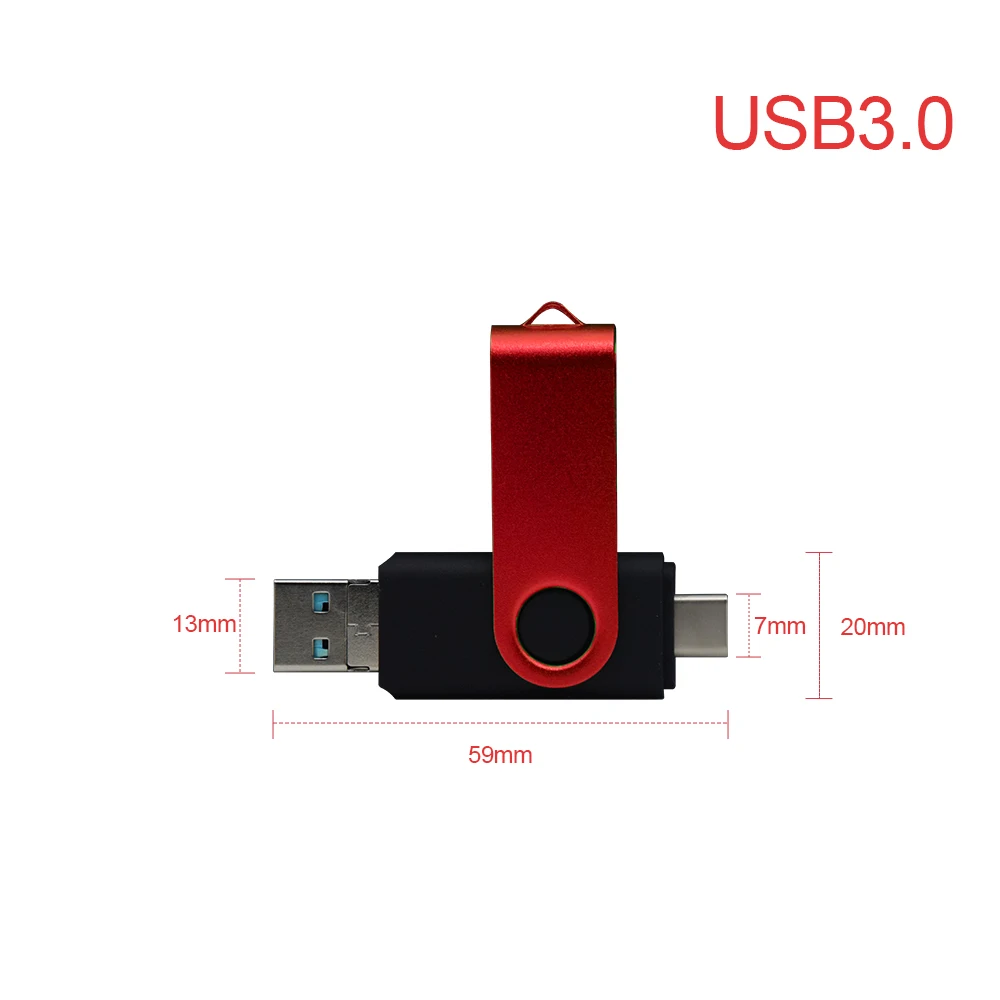 3 в 1 OTG USB Флаш-диск USB3.0 и Type-C и Micro USB Стик 256G USB-памет 16 GB 32 GB 64 GB 128 GB U-диск - 5