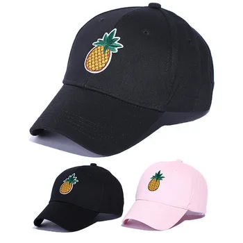 2021 Лятна нова готина бейзболна шапка с бродерия на ананас за мъже и жени, студентска шапка, градинска солнцезащитная шапка, Регулируем шапка за шофьор на камион