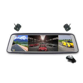 ADAS 10-инчов автомобилен мултимедиен GPS-плейър Автомобилен видеорекордер Огледало за обратно виждане 4-канален dvr камера 1080P WiFi видеорекордер за шофиране записващо устройство