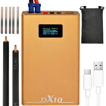 DX10 10600 ма Преносим Точков заваръчни машини LED Регулируема Мини Батерия За Спот Заваряване 0,2 мм Никел За 
