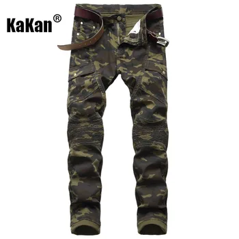 Kakan - нови камуфляжные дънки за мъже, мода и персонални дебнещ разтеглив дълги дънки K59-8013