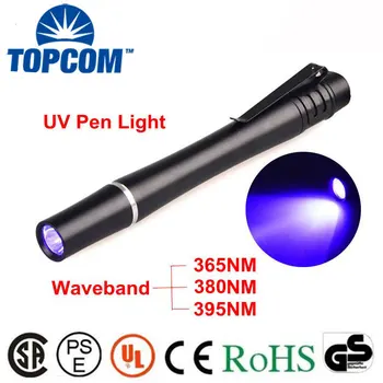 TopCom, UV LED Фенерче-Писалка 395нМ 380нМ 365 Нм UV Led Лампа Мини Валута Детектор за Проверка на Пари, UV Led Ултравиолетова Факел