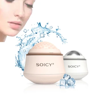 Валяк за лице SOICY S50 от неръждаема стомана с въртене на лед на 360 градуса за красота, стягане на кожата, облекчаване на спортни навяхвания и масаж