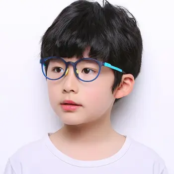 Детски рамки за очила TR90 със защита от синия цвят, трайни обикновена очила за момичета, очила за момчета, симпатични декоративни компютърни очила