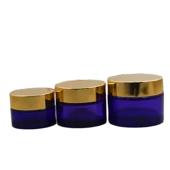 Е лилава стъклено бурканче за крем, козметичен опаковъчен контейнер със златен капак, пътна бурканче за крем за очите, бутилка за еднократна употреба, 30 гр, 50 гр, 20 броя