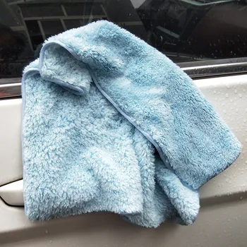 Кърпа от микрофибър 40*40 см за почистване на автомобил, градините или коралово флисовое кърпа за почистване, утолщенное впитывающее средство за измиване, сини аксесоари за автомобили