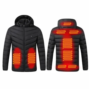 Мъжко яке с топъл 9 зони, USB, зимни улични якета с електрически нагревател, топло яке sprots с топло палто, дрехи, памучен яке с подгряване