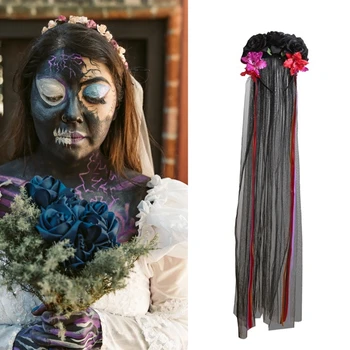 Подпори за Хелоуин, Деня на смъртта, Цветна лента за коса, шапки в стил Лолитакостюм за момичета