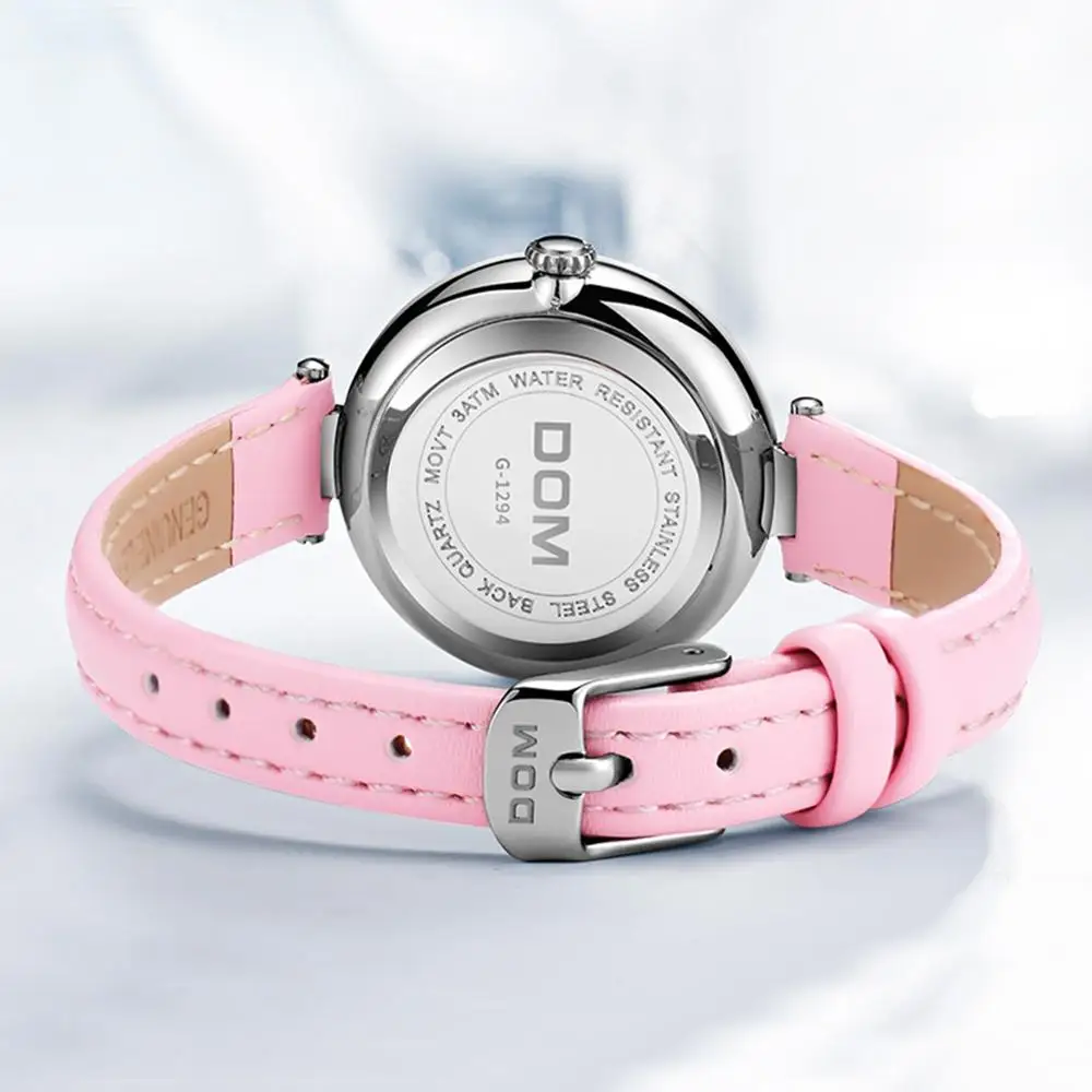 Дамски часовници DOM, луксозни маркови модни дамски часовници, кожени часовници, дамски кварцов часовник - 2