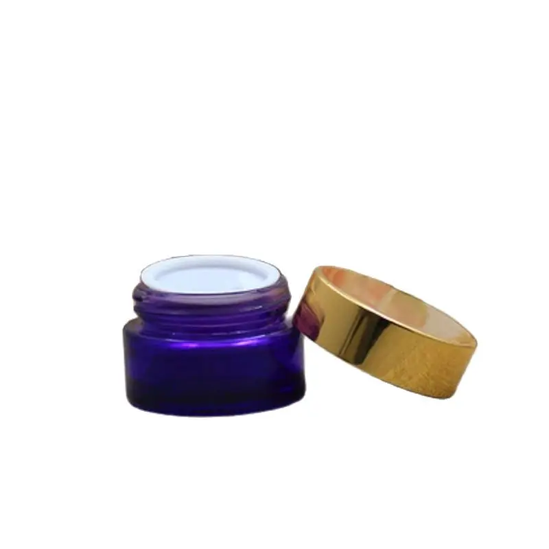 Е лилава стъклено бурканче за крем, козметичен опаковъчен контейнер със златен капак, пътна бурканче за крем за очите, бутилка за еднократна употреба, 30 гр, 50 гр, 20 броя - 3