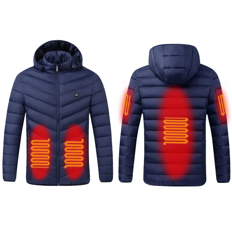 Мъжко яке с топъл 9 зони, USB, зимни улични якета с електрически нагревател, топло яке sprots с топло палто, дрехи, памучен яке с подгряване - 2